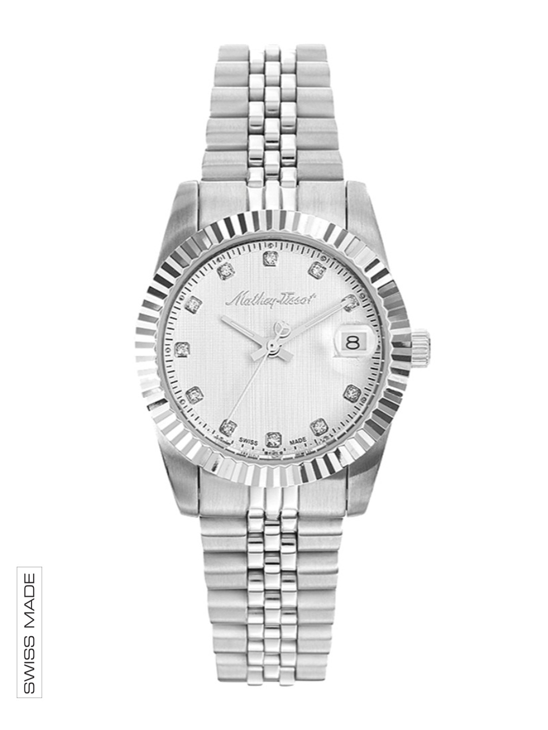 

Mathey-Tissot Swiss Made Women Rolly III Crystal Silver Dial Watch D810AI