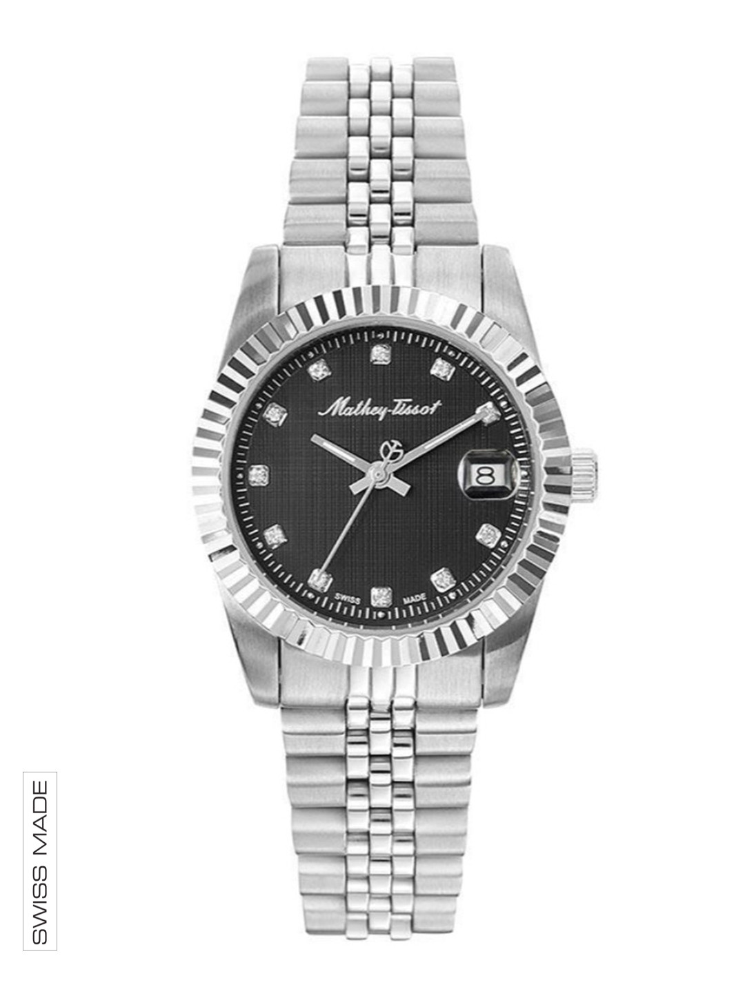 

Mathey-Tissot Swiss Made Analog Silver Dial Women's Watch - D810AN, Black