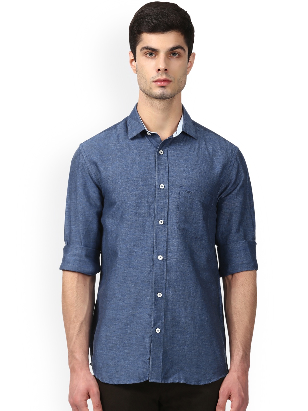 

ColorPlus Men Blue Tailored Fit Printed Casual Shirt