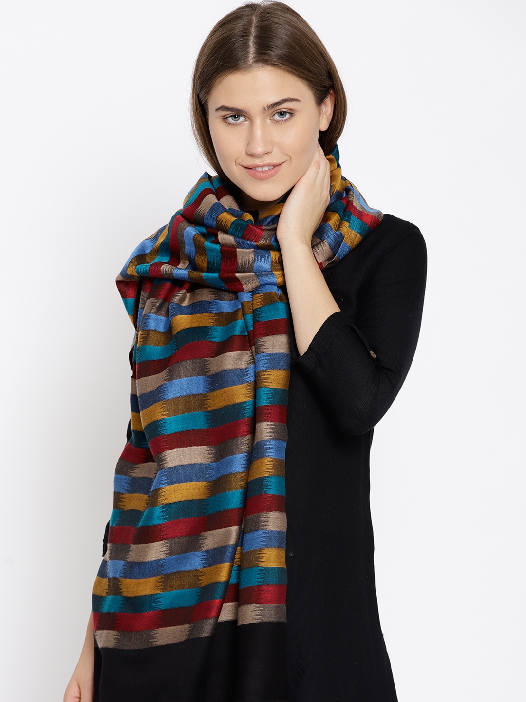 

Noi Women Multicoloured Striped Stole, Multi