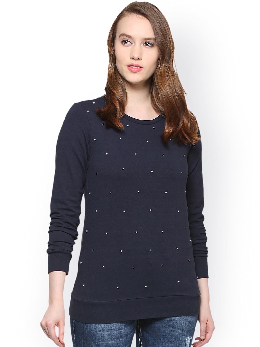 

Allen Solly Woman Navy Blue Printed Sweatshirt