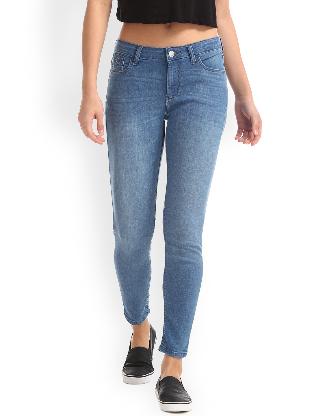 

Flying Machine Women Blue Super Skinny Fit Mid-Rise Clean Look Stretchable Jeans