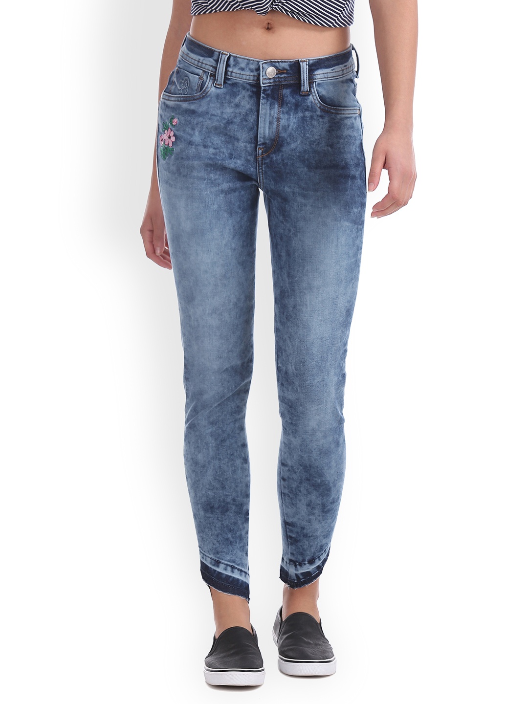 

Flying Machine Women Blue Super Skinny Fit Mid-Rise Clean Look Stretchable Jeans