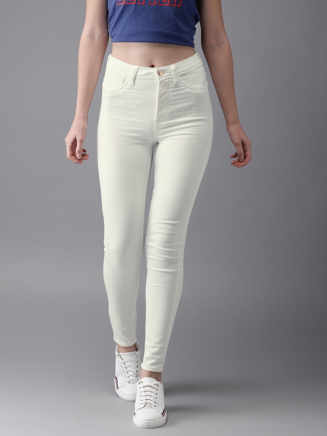 

Flying Machine White Betty Regular Fit High-Rise Jeggings
