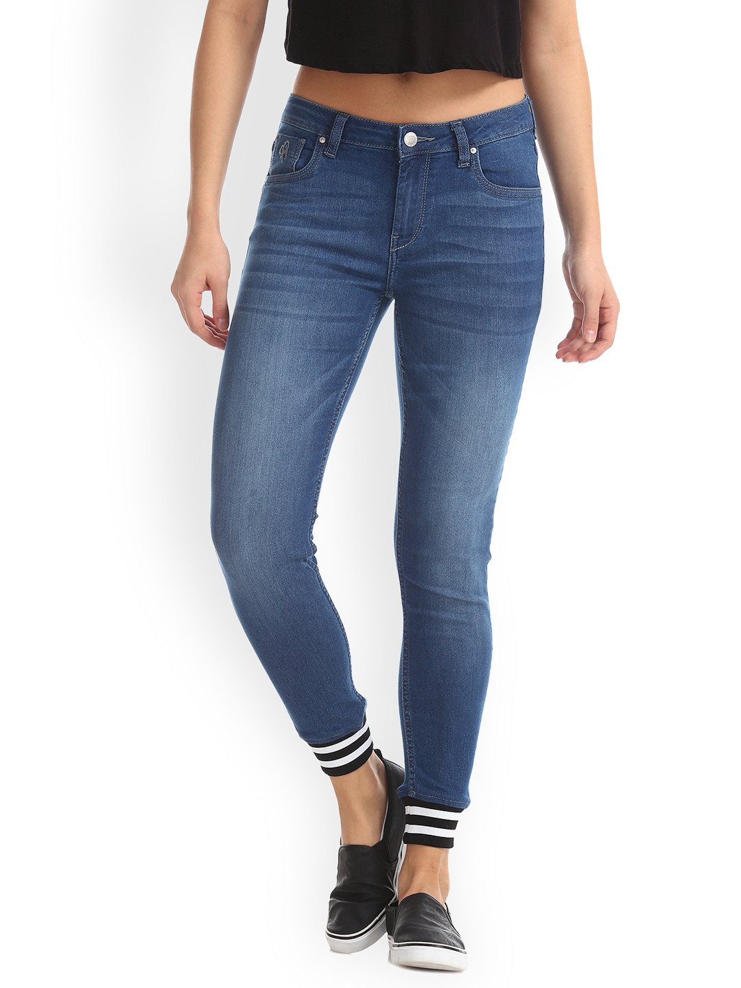 

Flying Machine Women Blue Super Skinny Fit Mid-Rise Clean Look Stretchable Jeans
