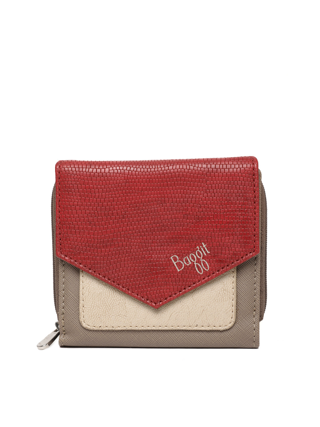 

Baggit Red & Brown Colourblocked Two Fold Wallet