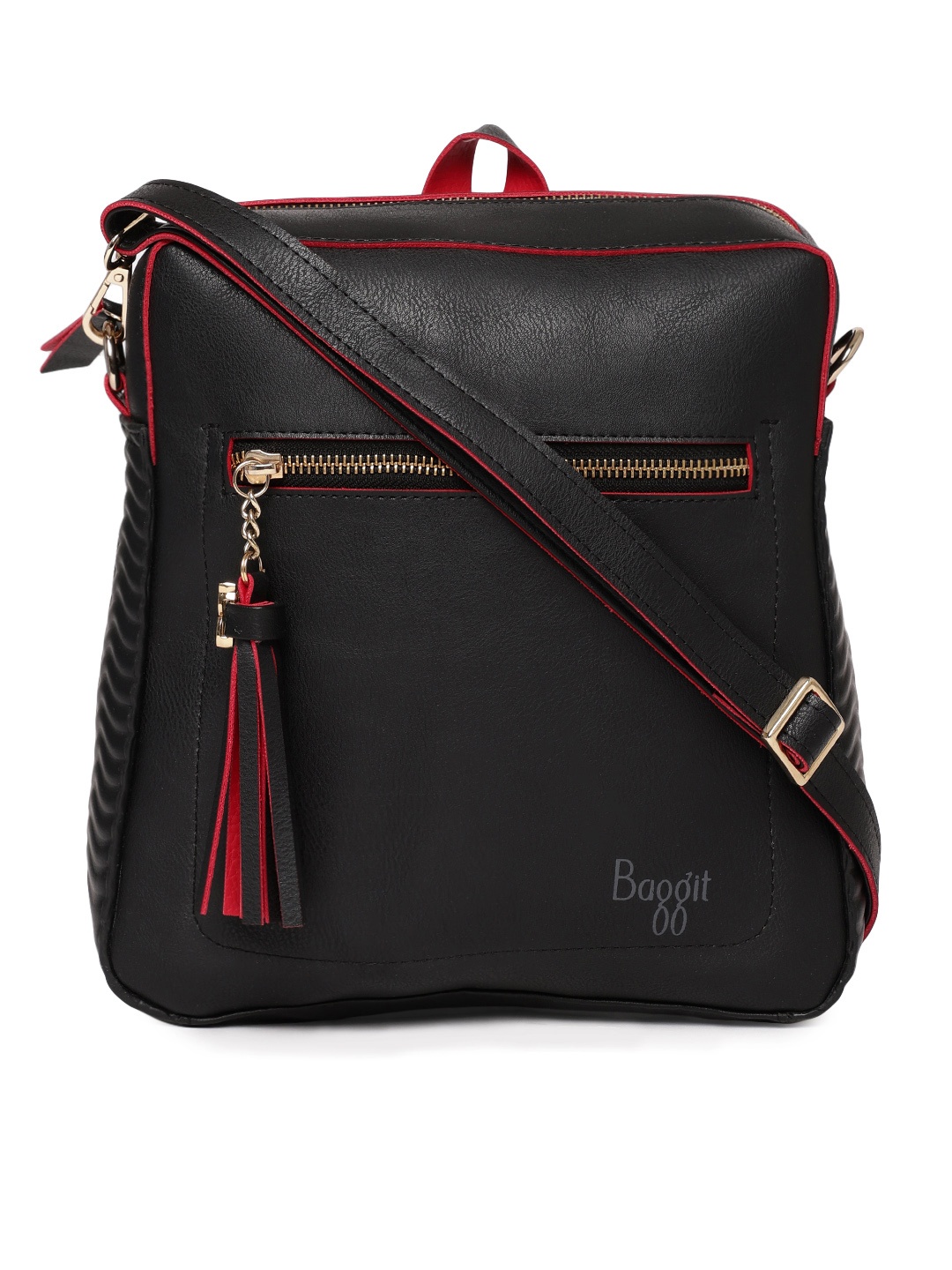 

Baggit Black Solid Sling Bag cum Backpack