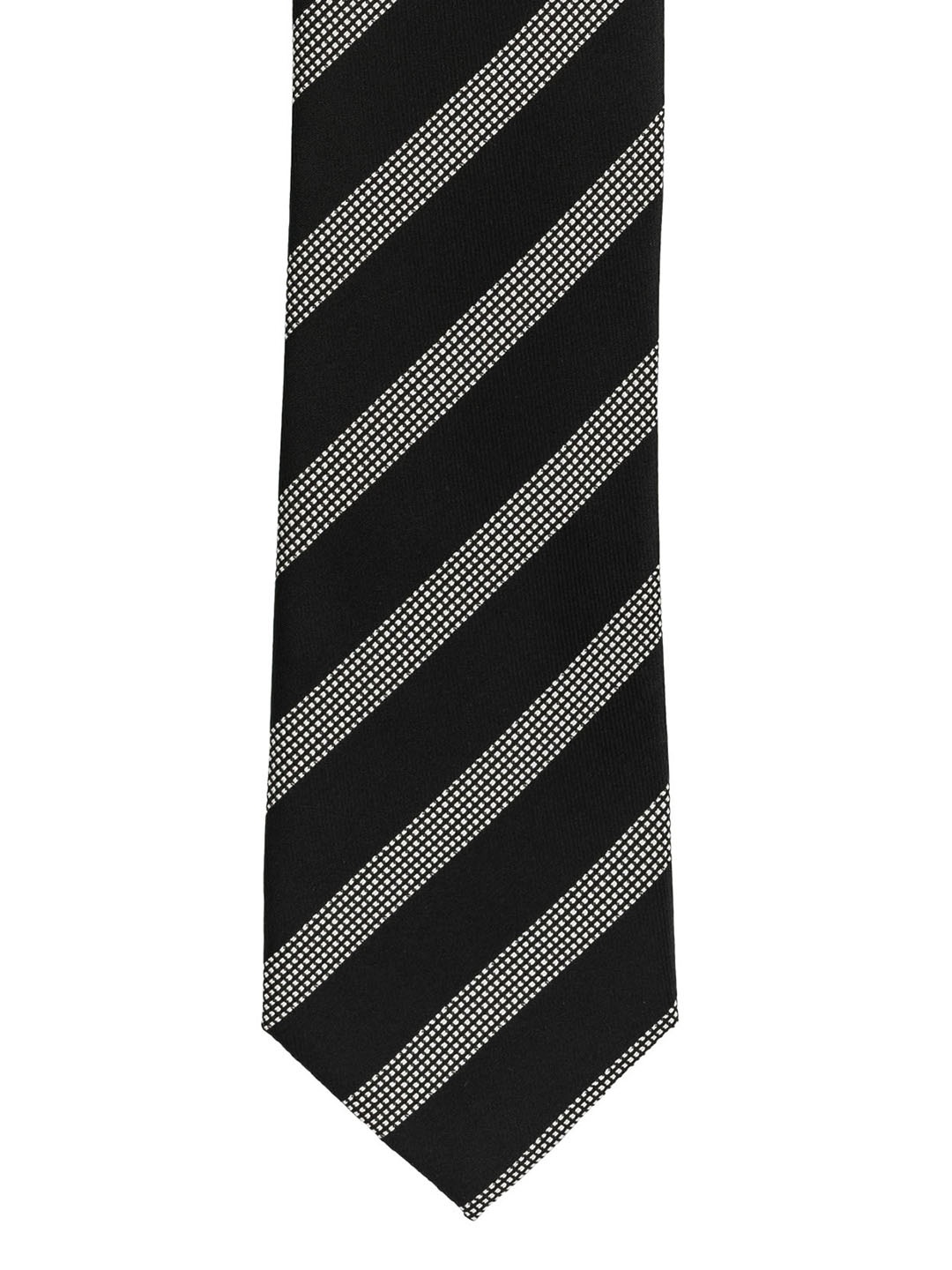 

The Tie Hub Black & Grey Striped Broad Tie