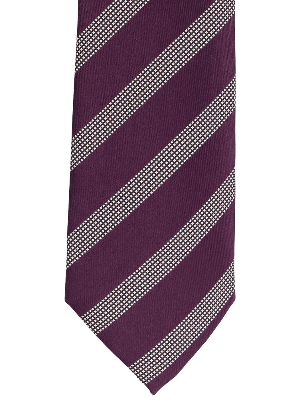 

The Tie Hub Purple & Grey Striped Broad Tie