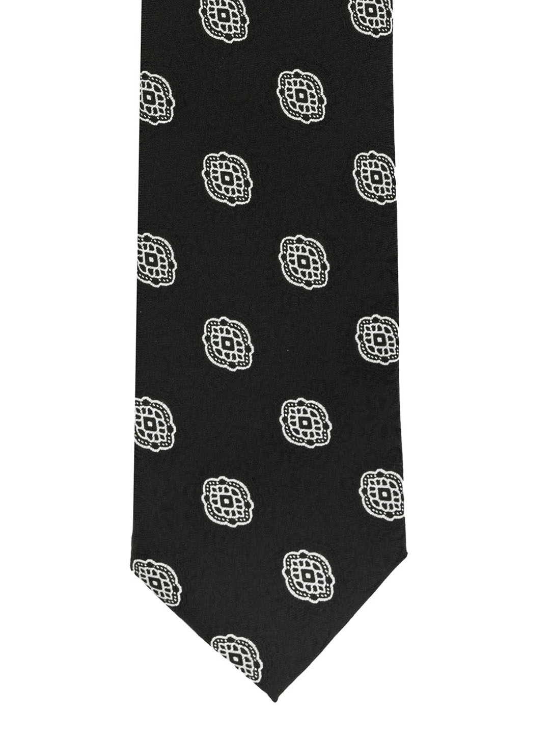 

The Tie Hub Black & Grey Printed Broad Tie