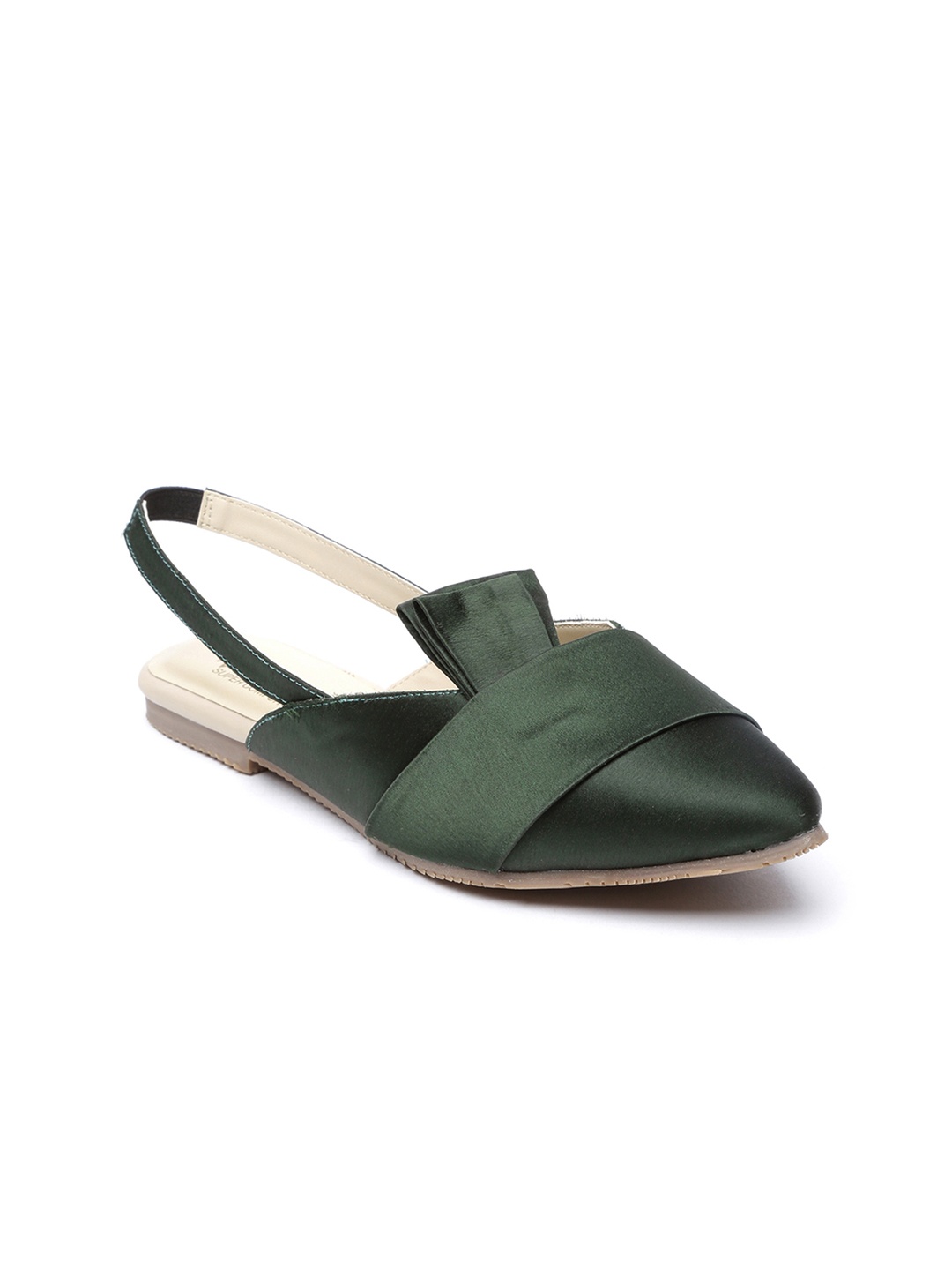 

Monrow Women Green Solid Synthetic Mules