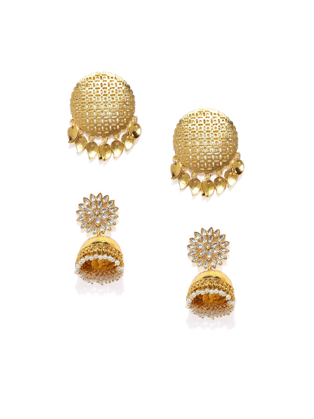 

Zaveri Pearls Set of 2 Gold-Plated Earrings