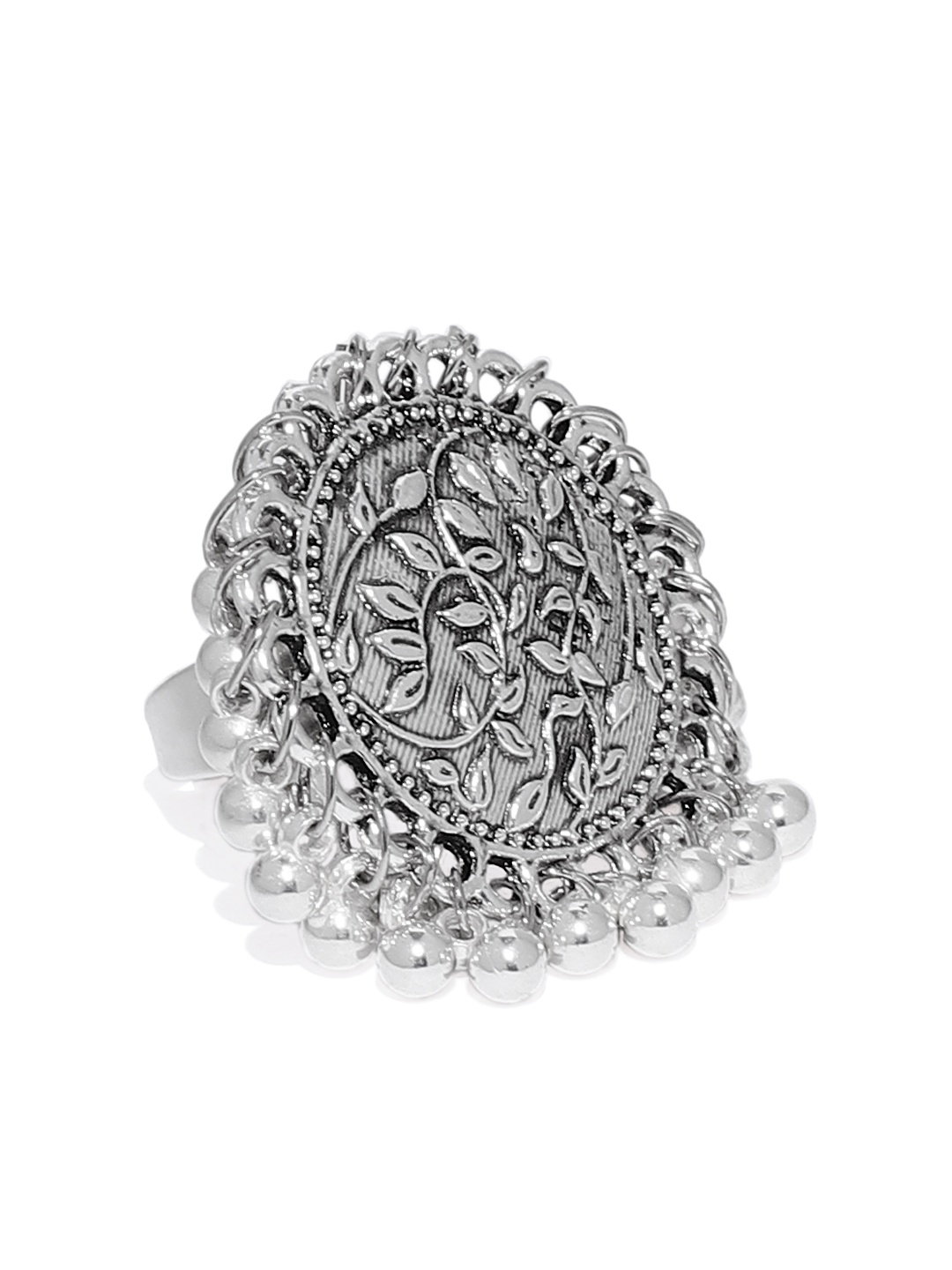 

Zaveri Pearls Silver-Toned Adjustable Ring