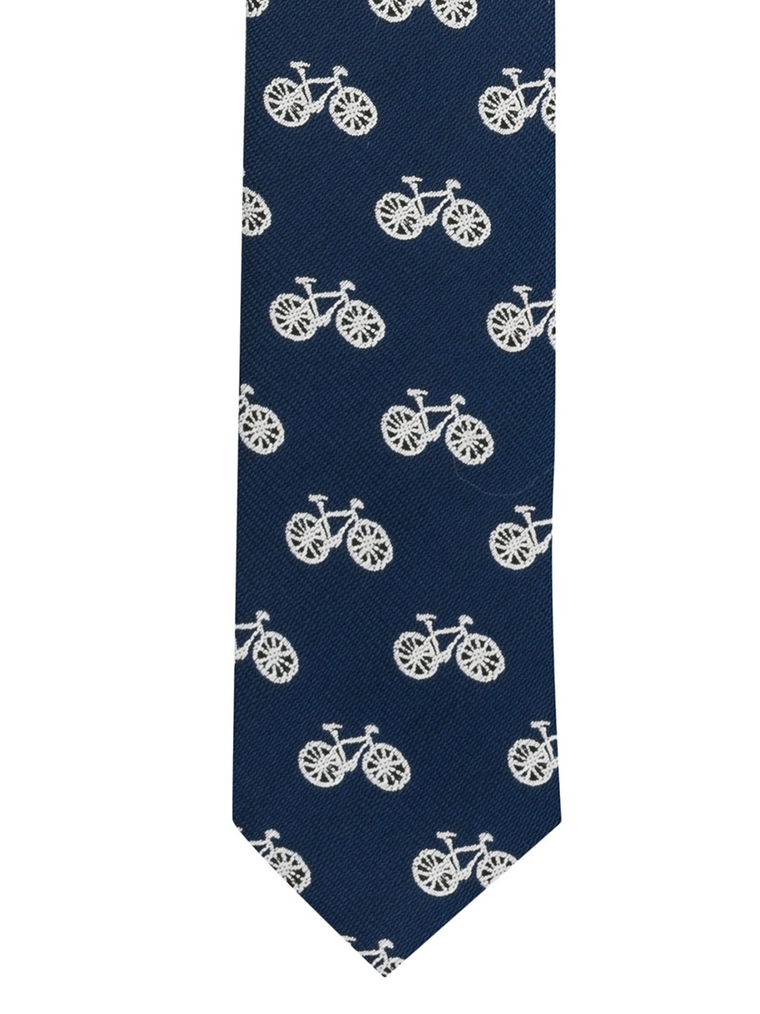 

The Tie Hub Blue & White Printed Skinny Tie