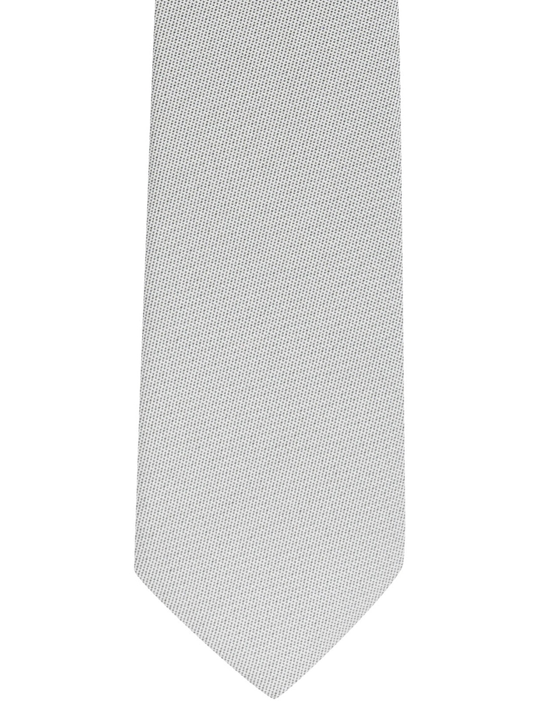 

The Tie Hub Silver-Toned Solid Skinny Tie