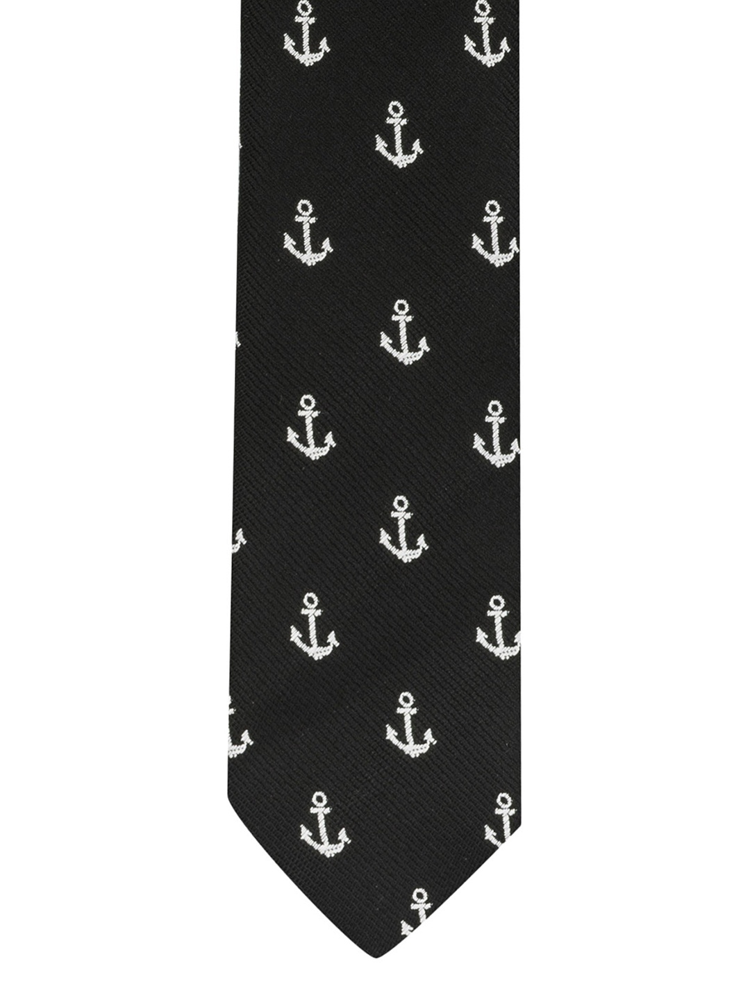 

The Tie Hub Black & White Printed Skinny Tie