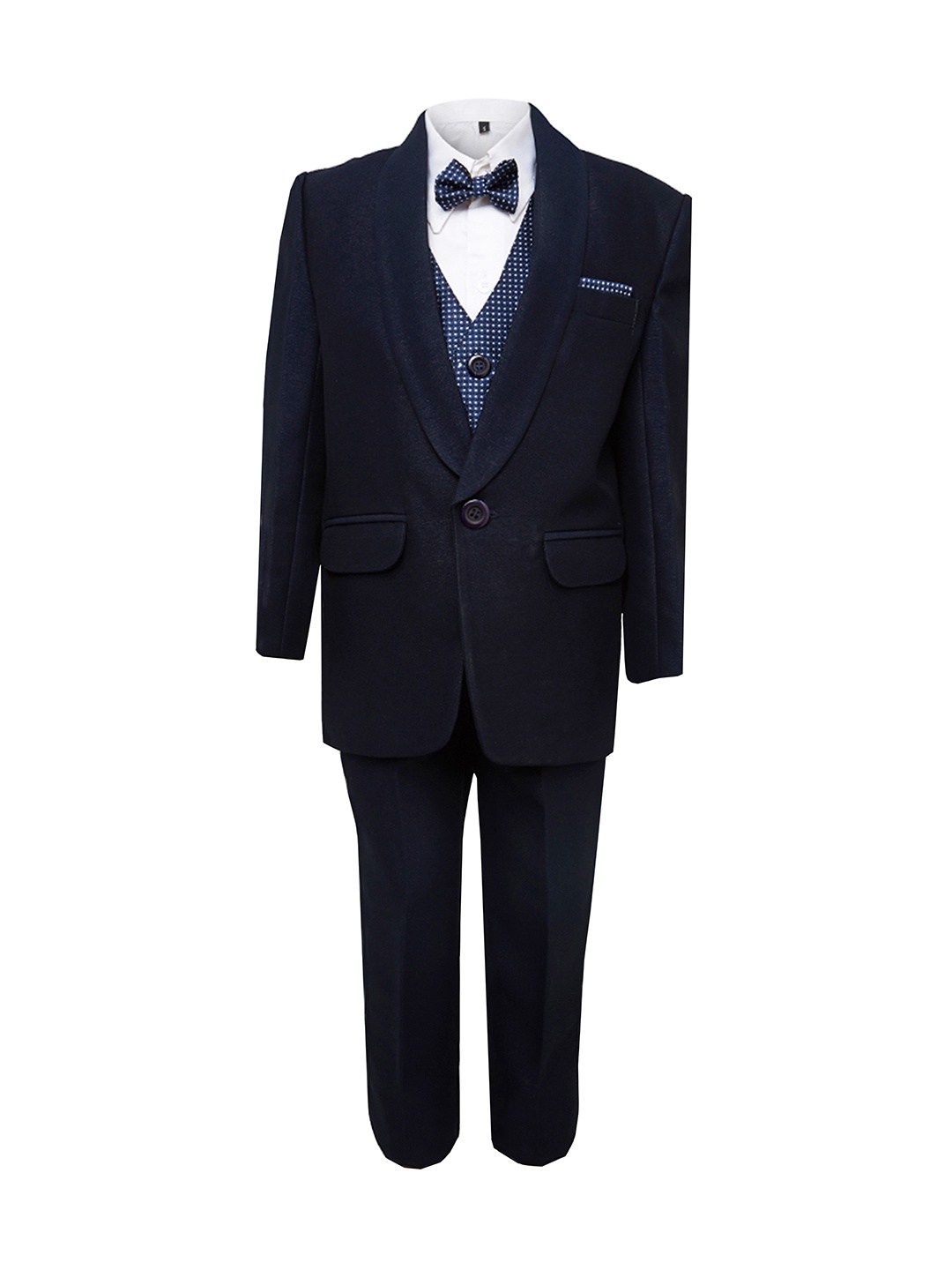 

Jeetethnics Boys Navy Blue Solid Coat with Trousers