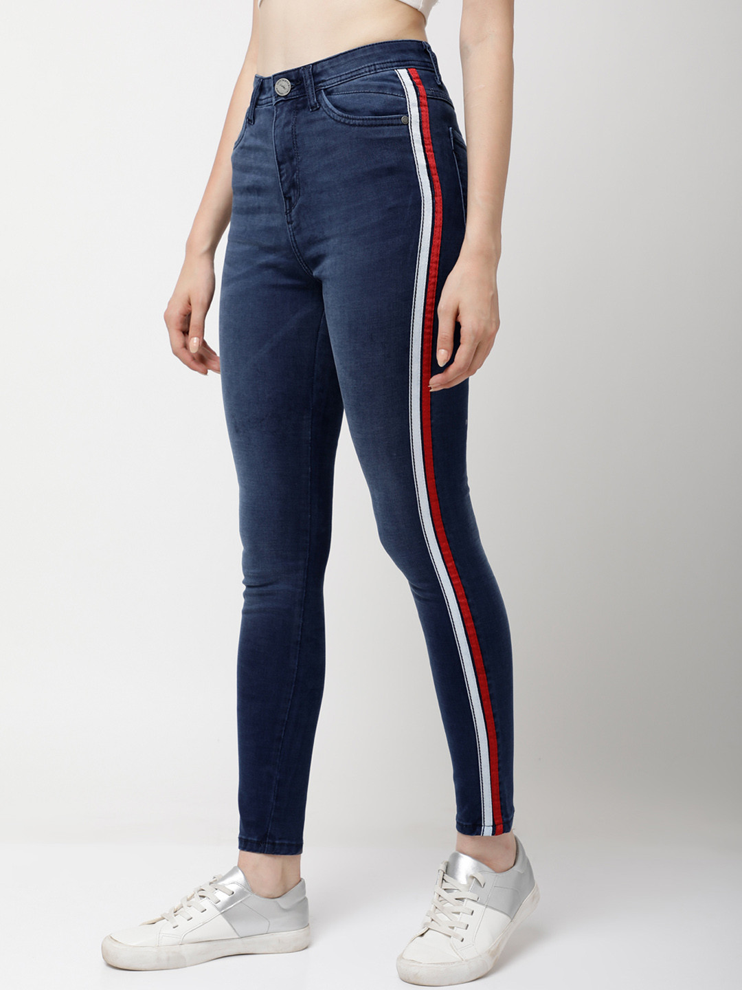 

Tokyo Talkies Women Navy Blue Super Skinny Fit Mid-Rise Clean Look Jeans