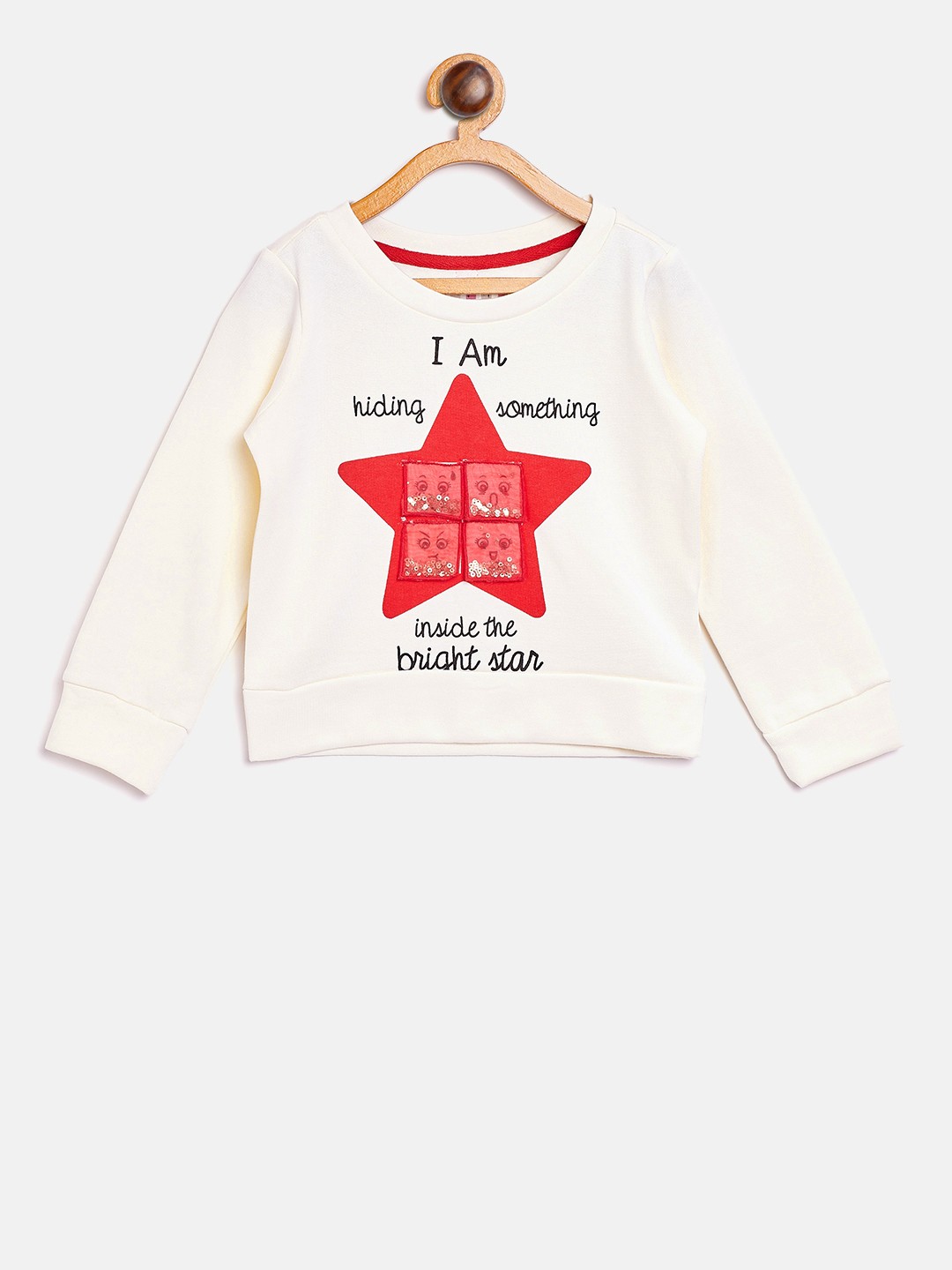 

Nauti Nati Girls Off-White Printed Sweatshirt