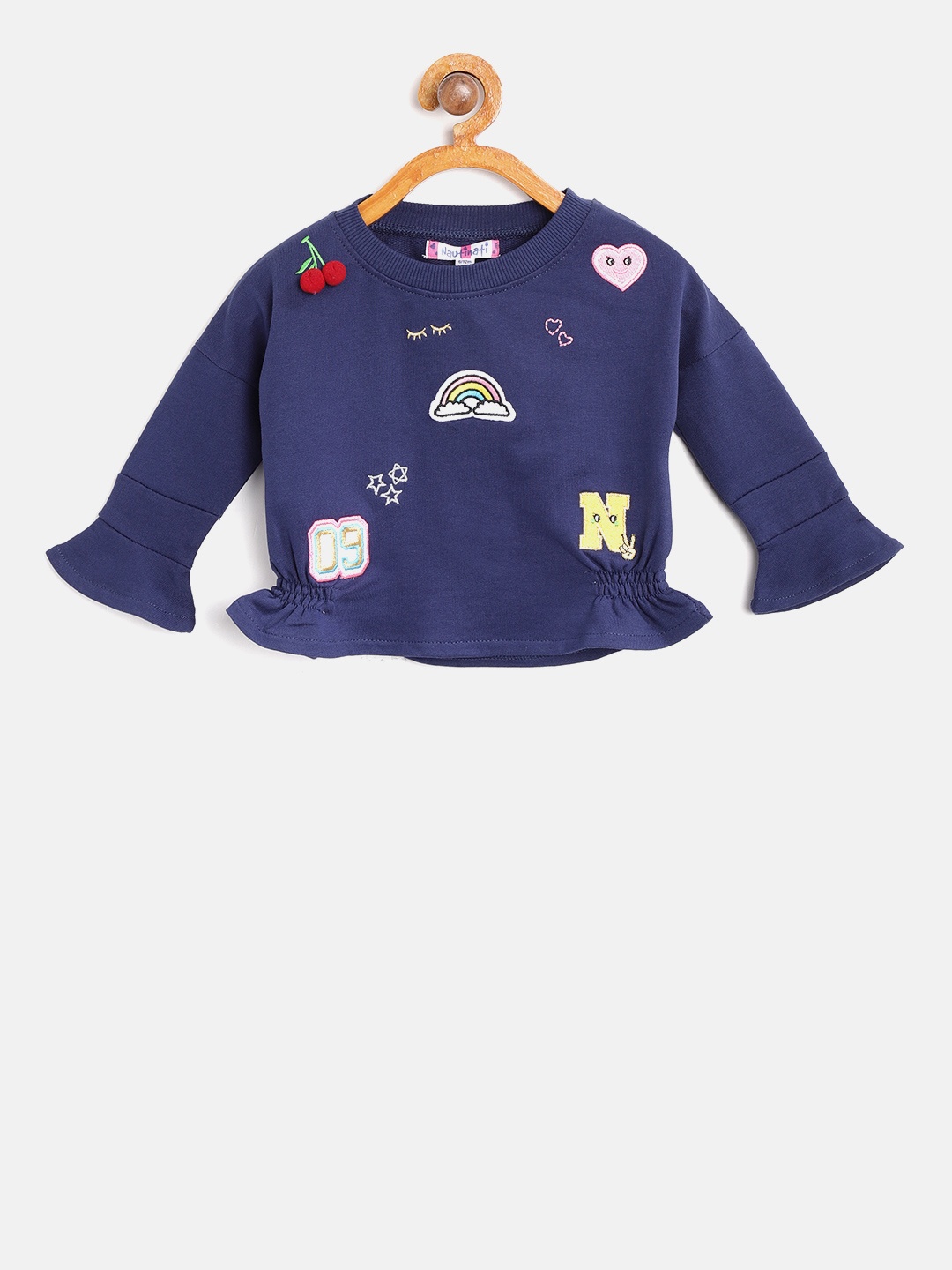 

Nauti Nati Girls Navy Blue Applique Sweatshirt