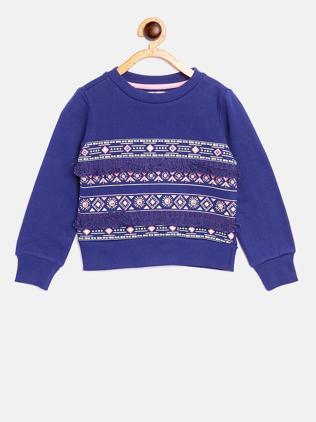

Nauti Nati Girls Blue Printed Sweatshirt