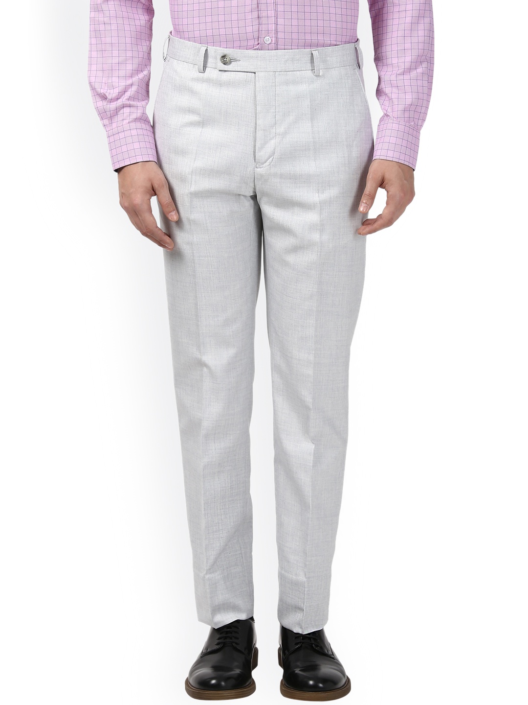 

Next Look Men Grey Regular Fit Solid Formal Trousers