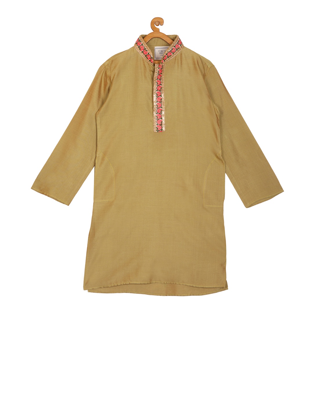 

KISAH Boys Green Embroidered Straight Kurta