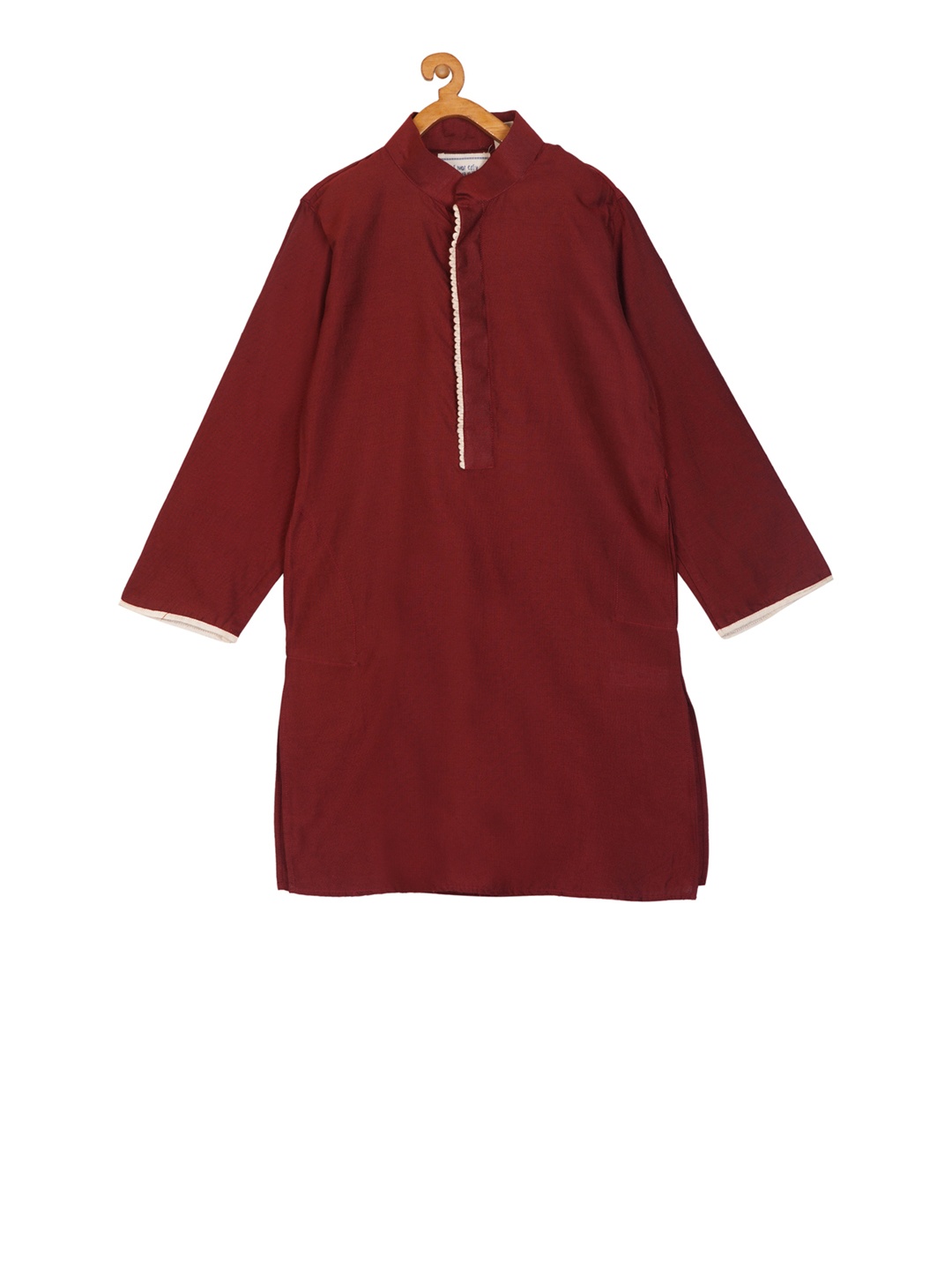 

KISAH Boys Maroon & Off-White Solid Straight Kurta
