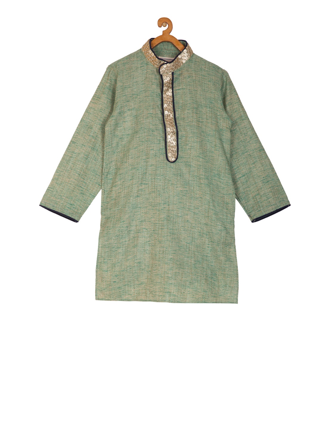 

KISAH Boys Green & Navy Blue Embellished Straight Kurta