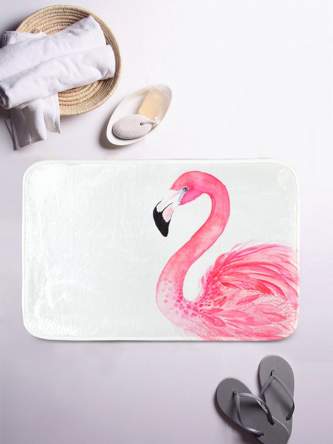 

Cortina White & Pink Printed Anti-Skid Doormat