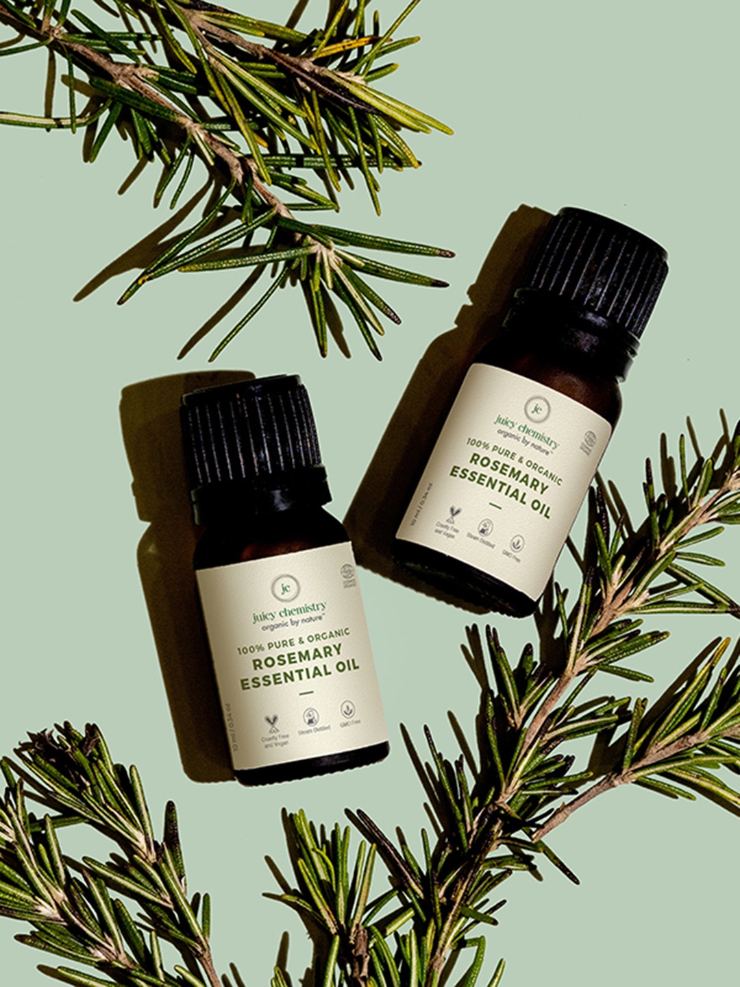 

Juicy Chemistry 100% Pure and Organic Rosemary Essential Oil, Transparent