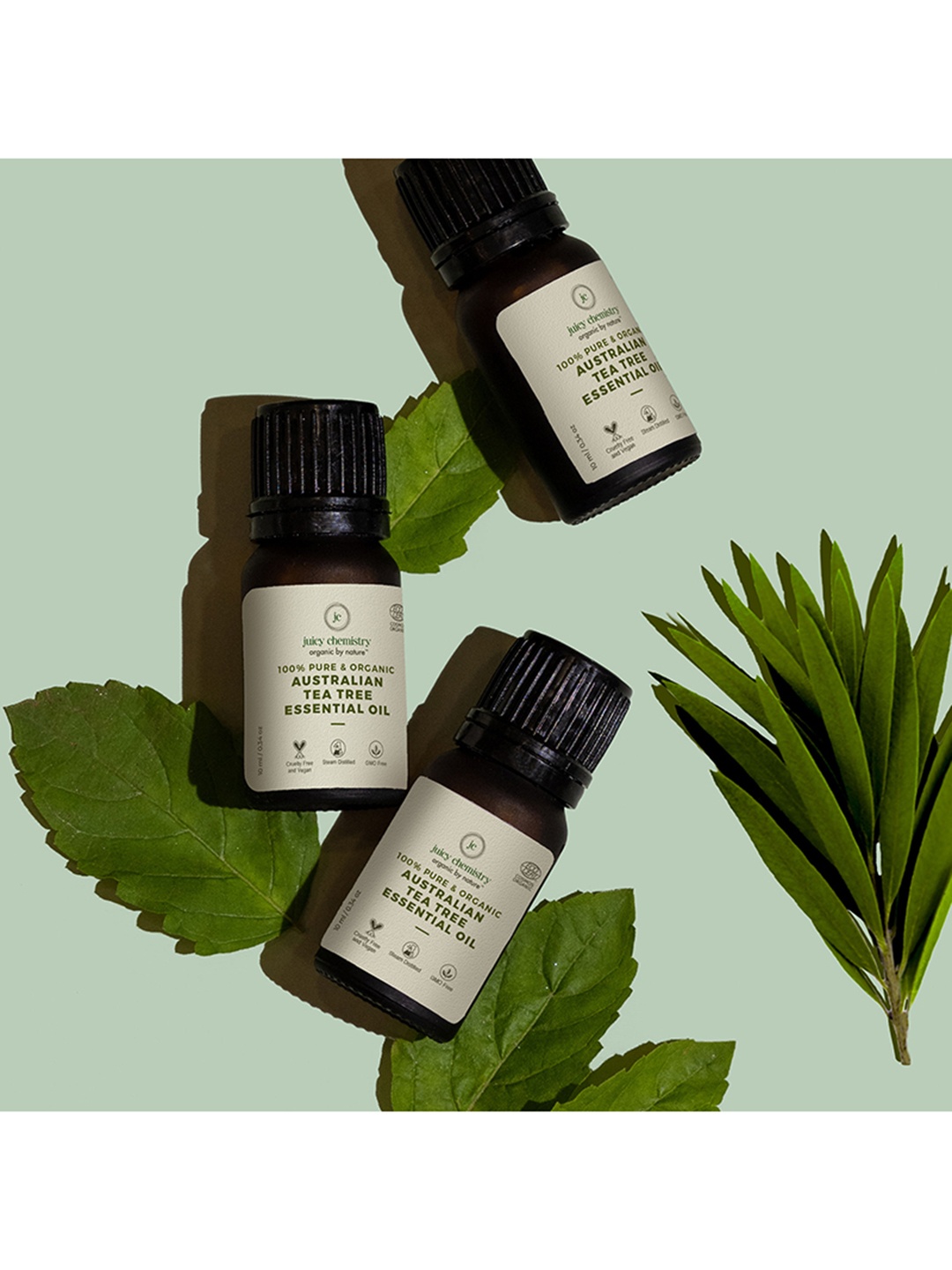 

Juicy Chemistry 100% Pure and Organic Australian Tea Tree Essential Oil, Transparent
