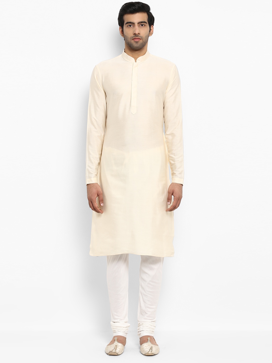 

Ethnix by Raymond Men White Solid Kurta with Salwar