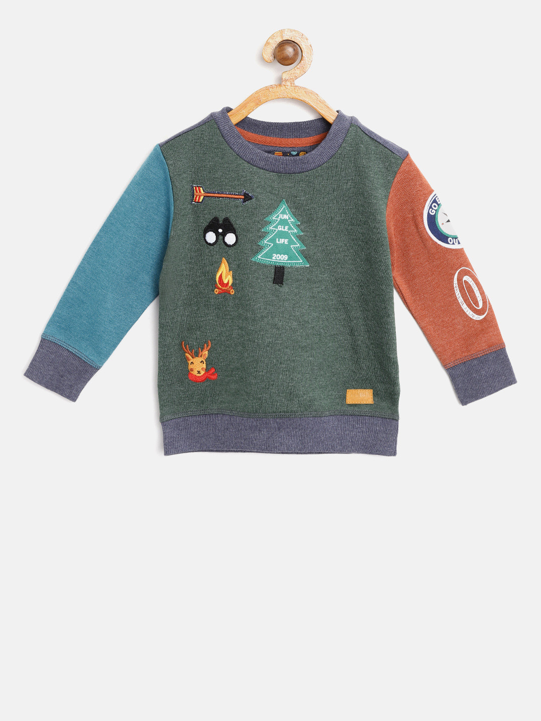 

Nauti Nati Boys Green & Blue Colourblocked Sweatshirt