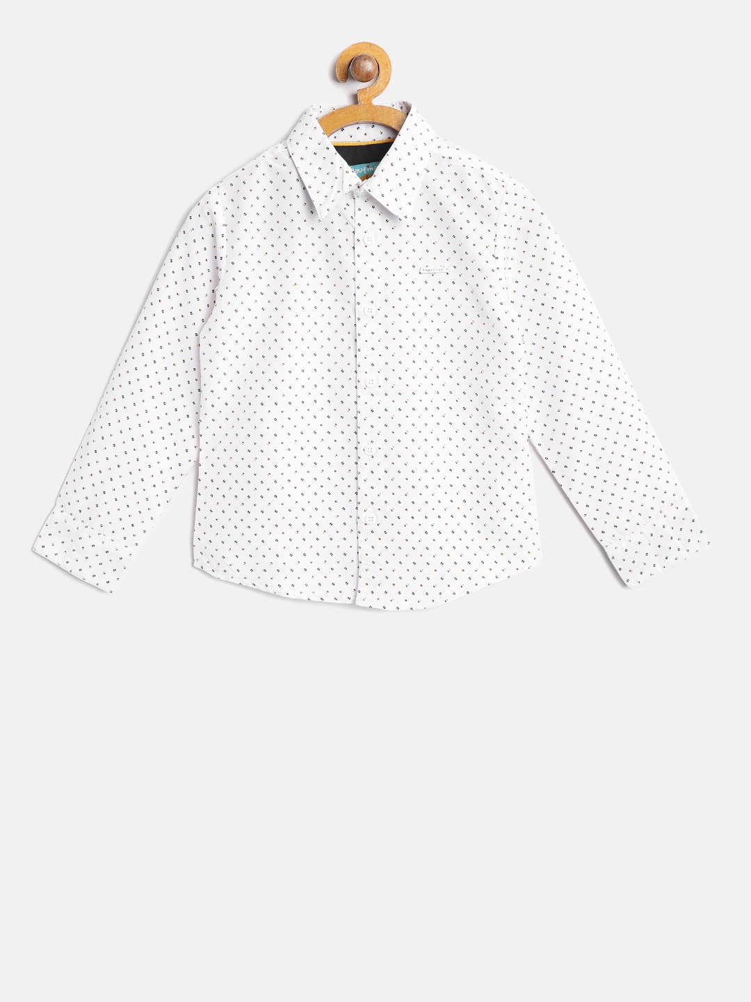 

Nauti Nati Boys White & Black Regular Fit Printed Casual Shirt