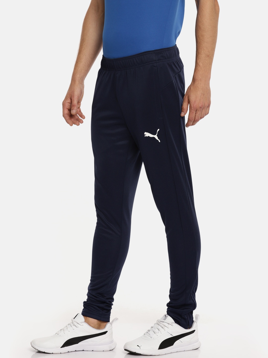

Puma Men Navy Solid ESS Active Tricot cl Slim Fit Track Pants, Navy blue