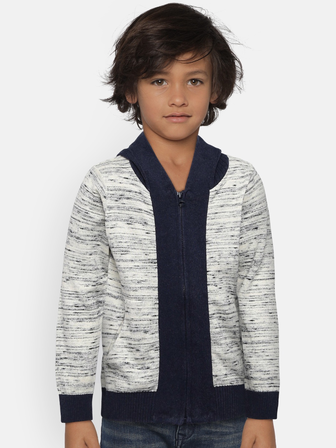 

Flying Machine Boys Grey & Navy Blue Sweatshirt