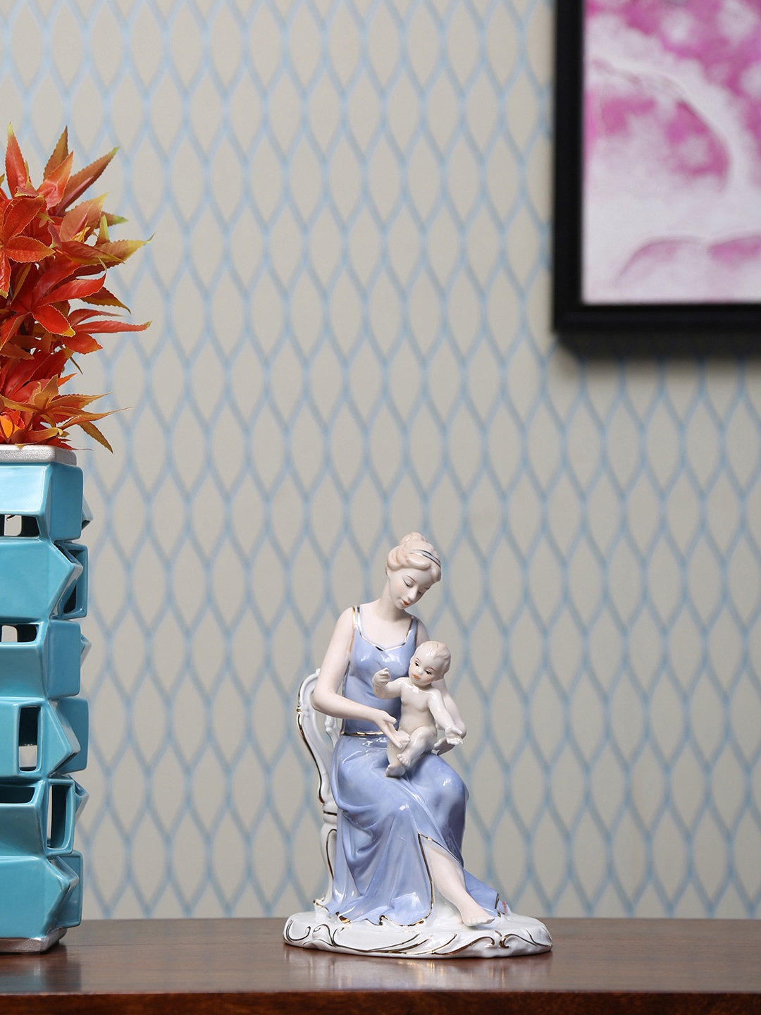 

Athome by Nilkamal Blue & White Showpiece