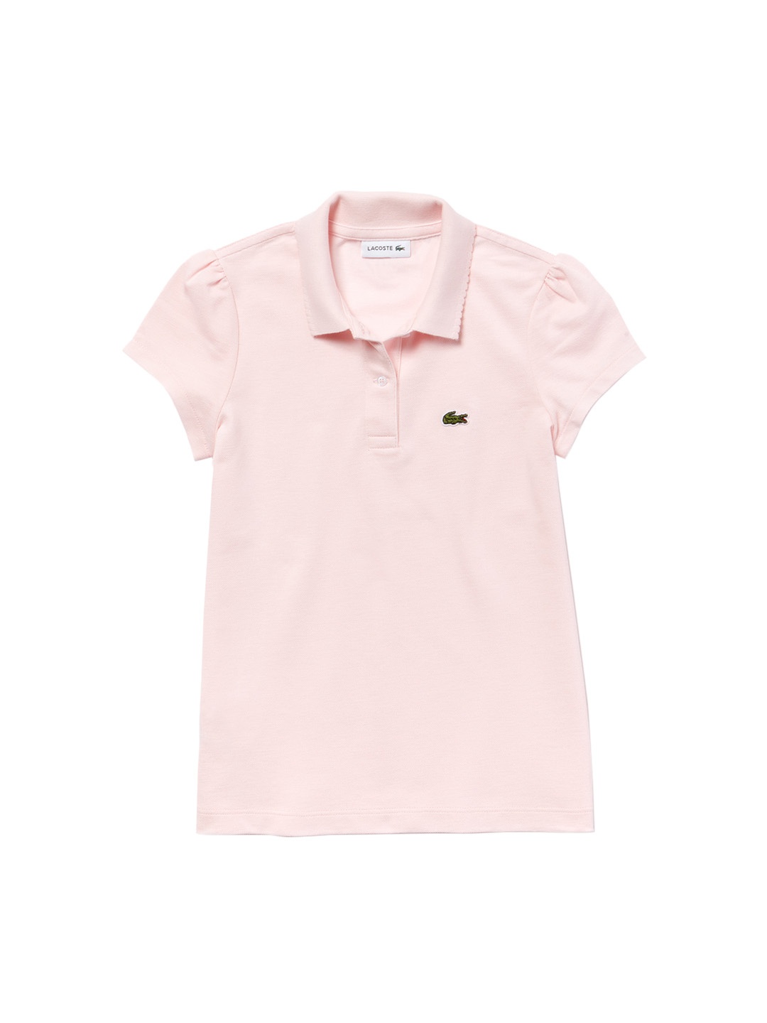 

Lacoste Girls Pink Solid Polo Collar T-shirt