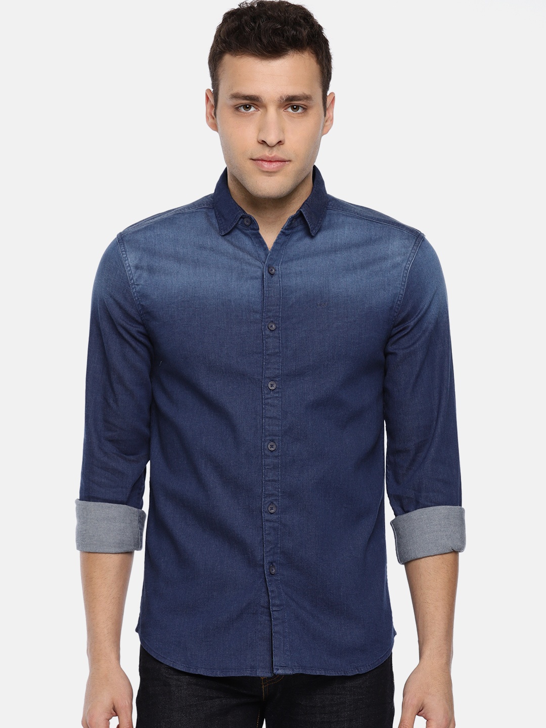 

Lee Men Blue Super Slim Fit Faded Casual Shirt