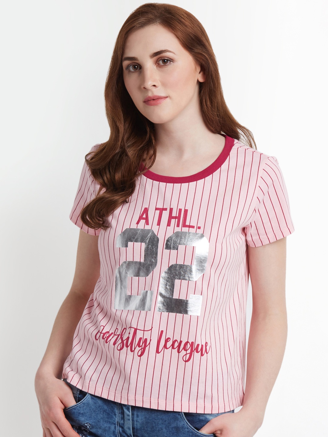 

Ajile by Pantaloons Women Pink Printed Pure Cotton Top