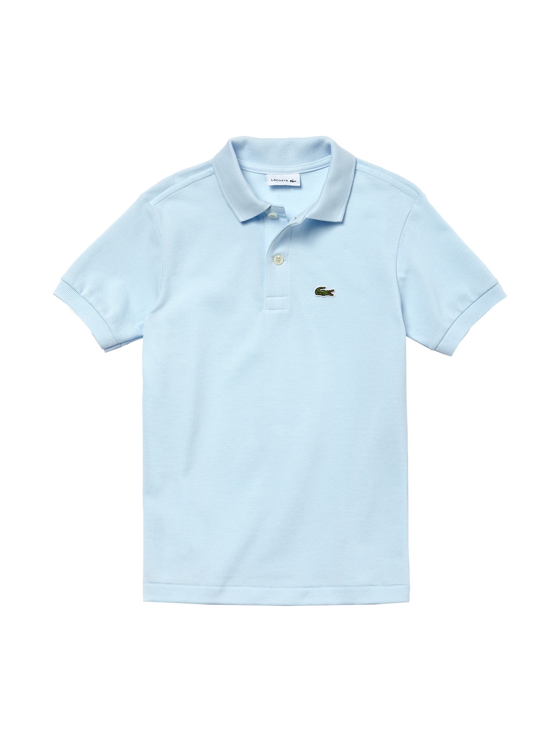 

Lacoste Boys Turquoise Blue Solid Polo Collar T-shirt