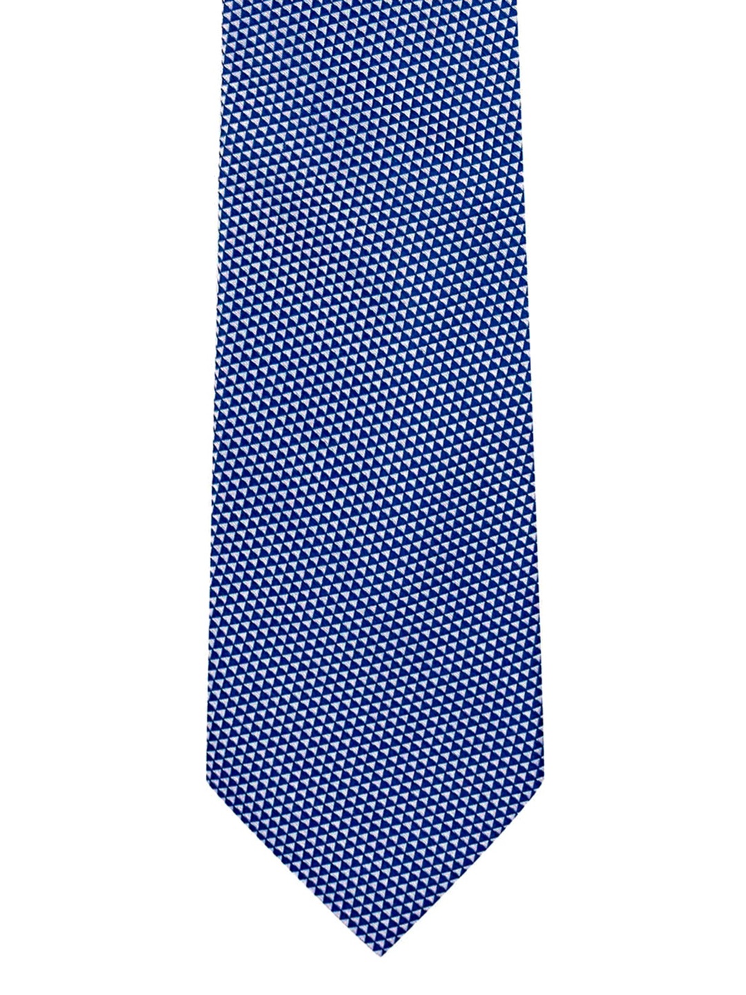 

The Tie Hub Blue & White Printed Broad Tie