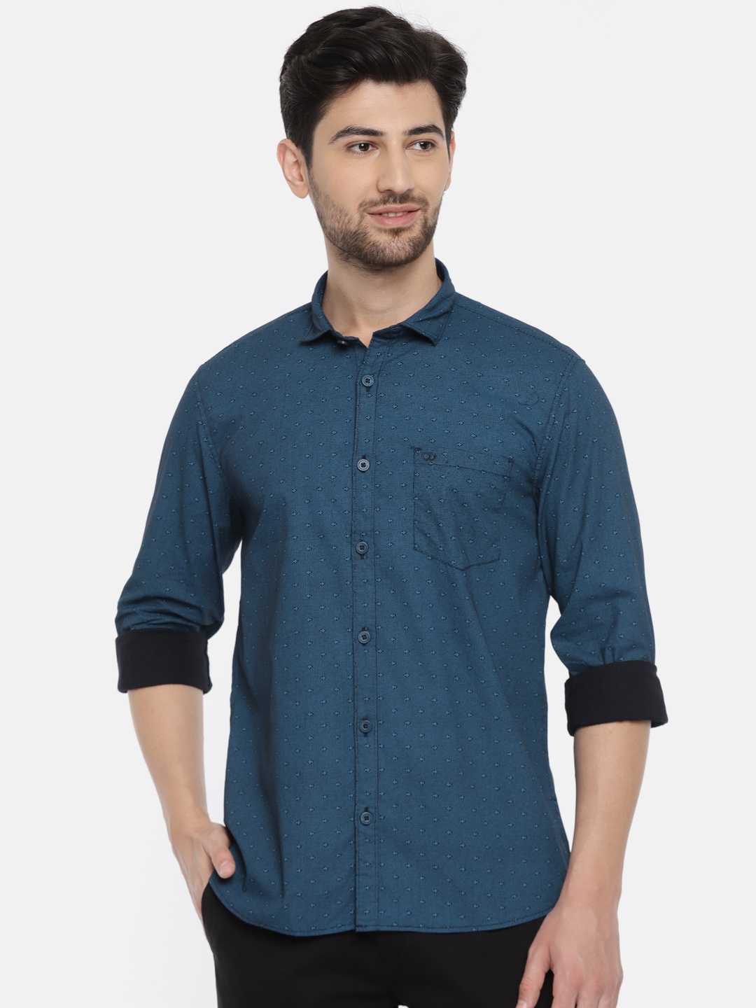 

Ruggers Men Blue Contemporary Regular Fit Printed Casual Shirt