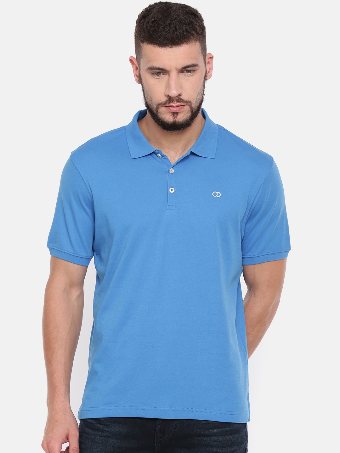 

Ruggers Men Blue Solid Polo Collar T-shirt