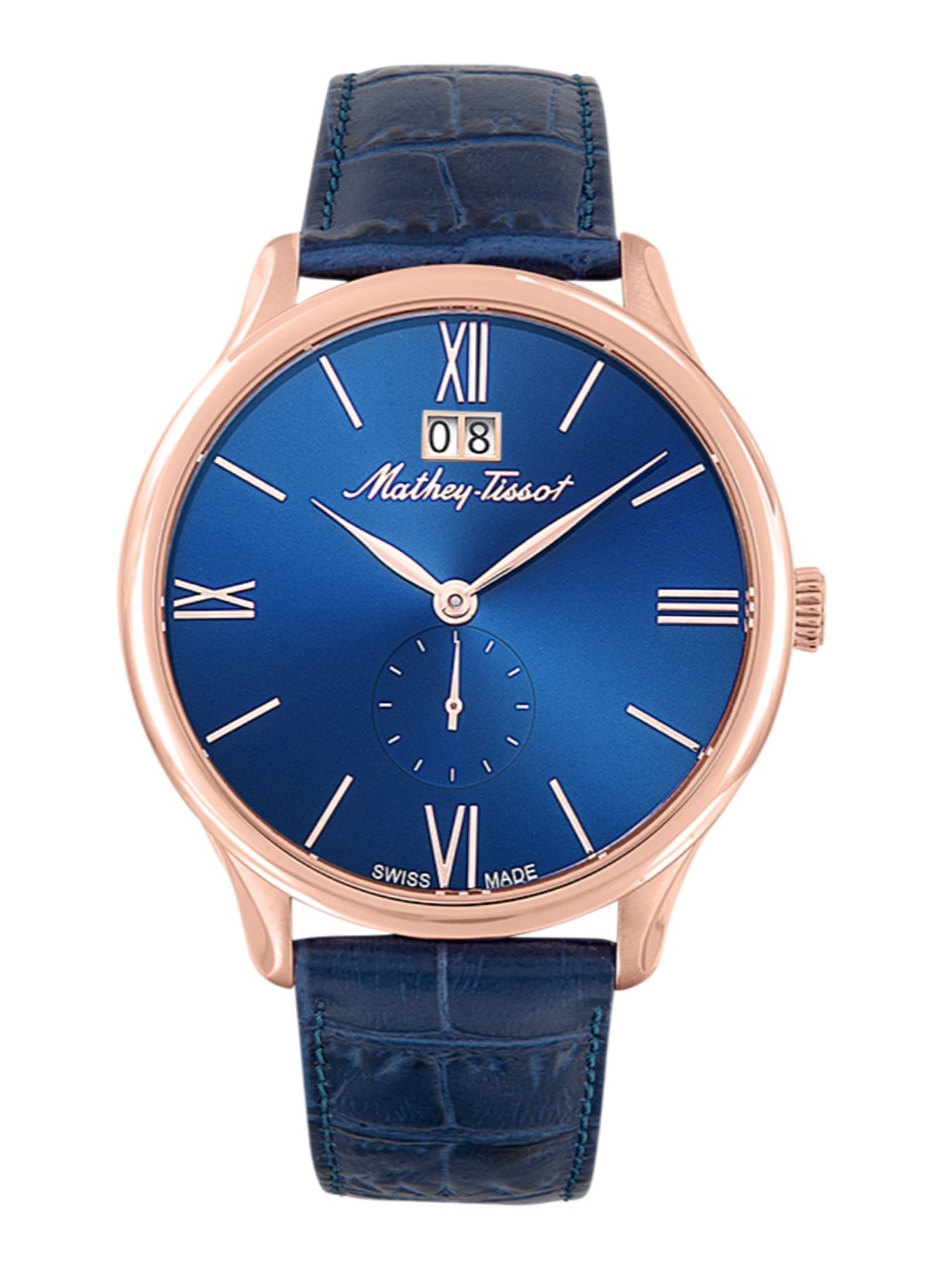 

Mathey-Tissot Swiss Made Men Edmond Quartz Brown Dial Watch H1886QPM, Navy blue