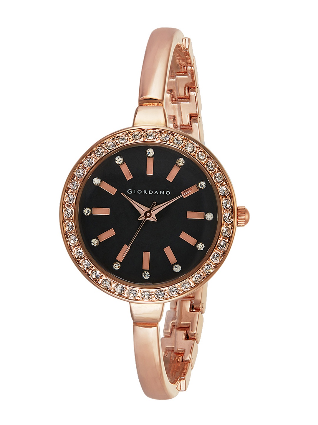 

GIORDANO Women Black & Rose Gold Analogue Watch C2069-55