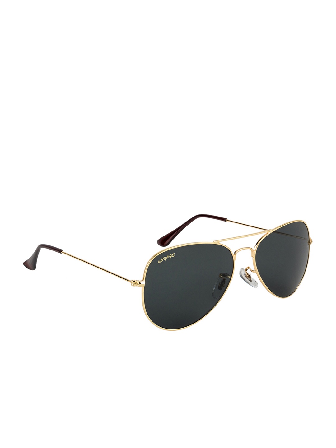 

Voyage Unisex Black & Gold-Toned Aviator Sunglasses 3026MG2382