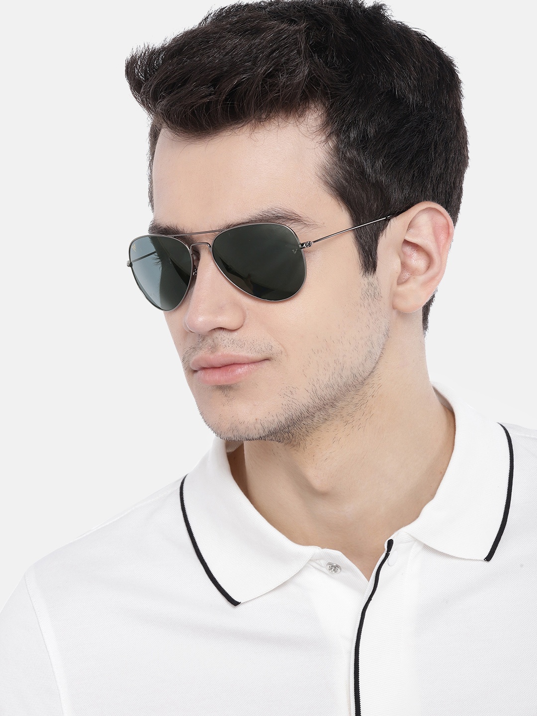 

Voyage Unisex Black & Gunmetal-Toned Aviator Sunglasses 3025MG2371