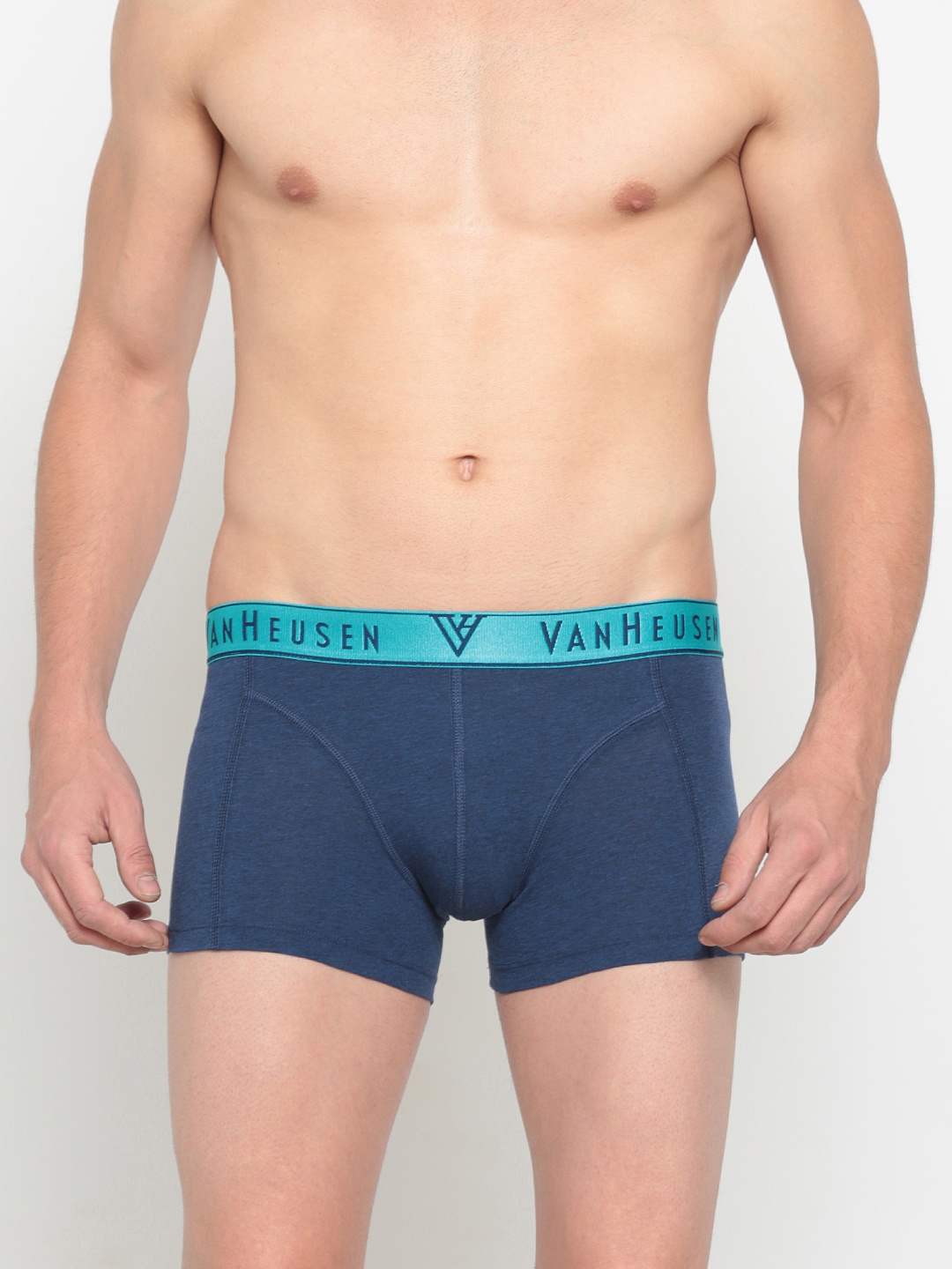 

Van Heusen Men Solid Colour Fresh Elasticized Waistband Trunks, Navy blue